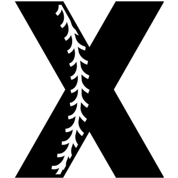 Baseball Alphabet X left Thumbnail
