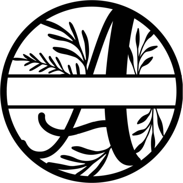 A Floral split monogram letters Thumbnail