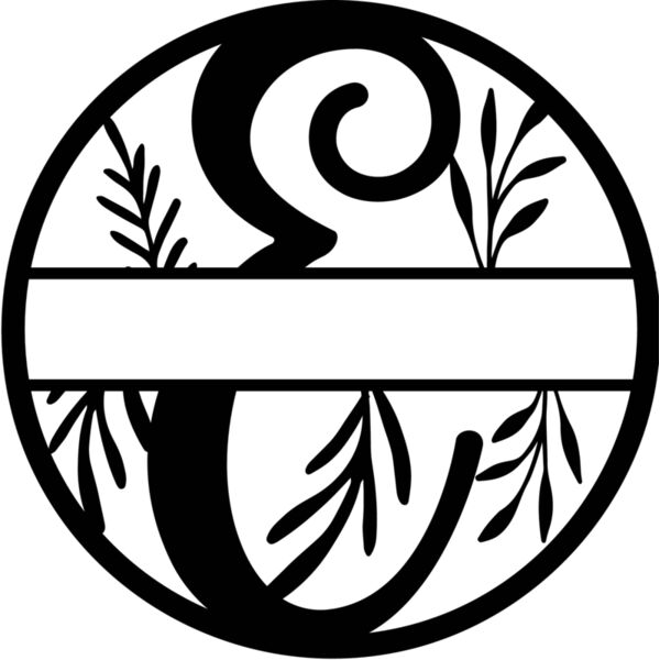 E Floral split monogram letters Thumbnail