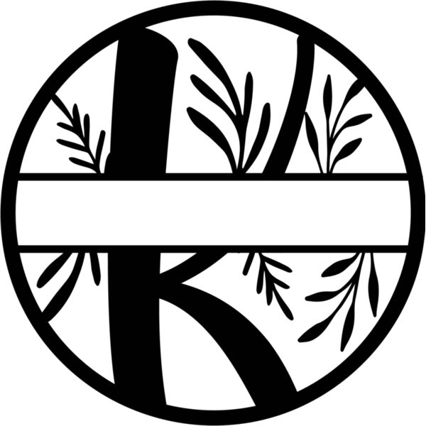 K Floral split monogram letters Thumbnail