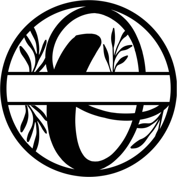 O Floral split monogram letters Thumbnail