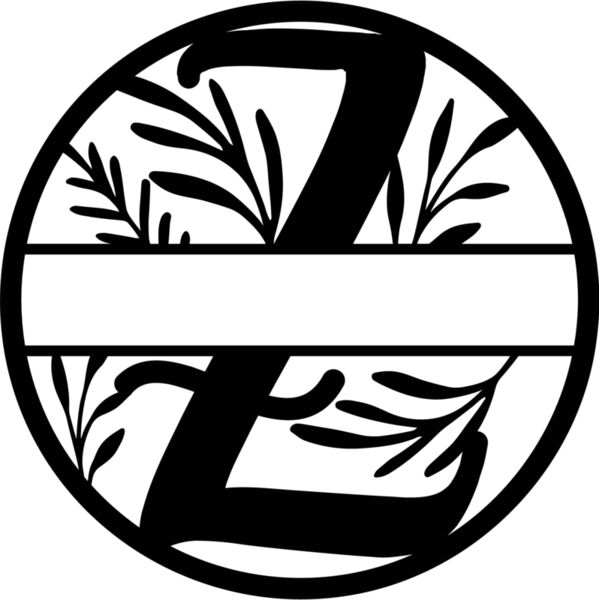 Z Floral split monogram letters Thumbnail